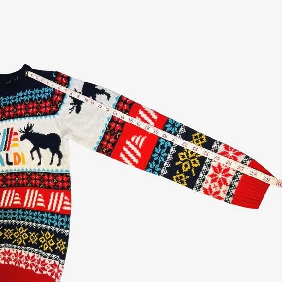 Aldi Limited Edition Christmas Holiday Sweater Fair Isle Unisex Size Small - Picture 12 of 13